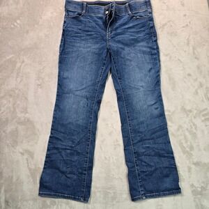 Womens Medium Wash Stretch Denim Bootcut Jeans Blue 5-Pocket Style